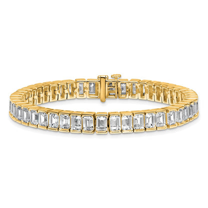 14K Yellow Gold Ctw Vs/Si+ G+ Lab Grown Emerald Diamond Tennis Bracelet