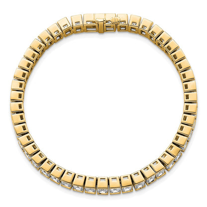 14K Yellow Gold Ctw Vs/Si+ G+ Lab Grown Emerald Diamond Tennis Bracelet