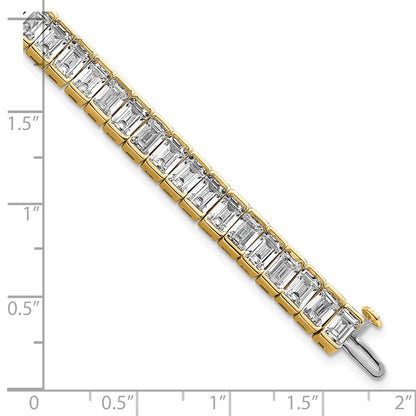 14K Yellow Gold Ctw Vs/Si+ G+ Lab Grown Emerald Diamond Tennis Bracelet
