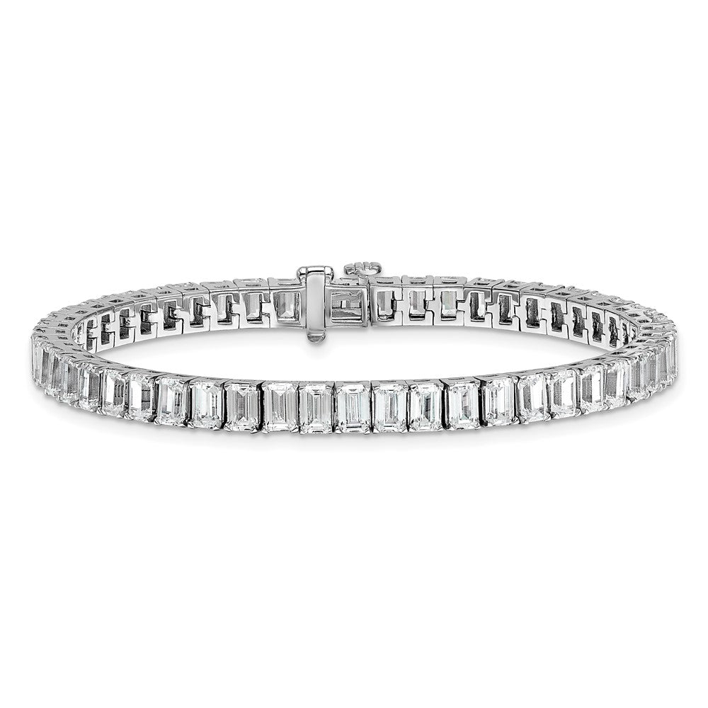 14K White Gold Ctw Vs/Si+ G+ Lab Grown Emerald Diamond Tennis Bracelet