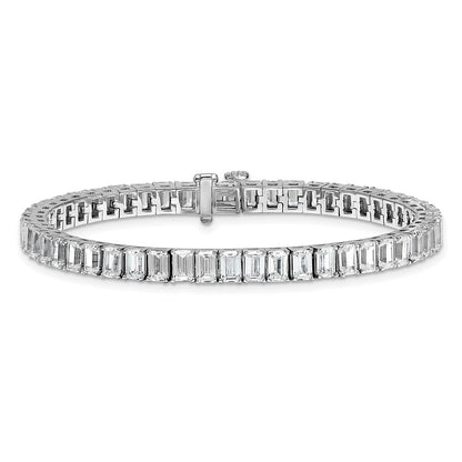 14K White Gold Ctw Vs/Si+ G+ Lab Grown Emerald Diamond Tennis Bracelet