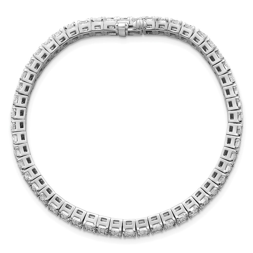 14K White Gold Ctw Vs/Si+ G+ Lab Grown Emerald Diamond Tennis Bracelet