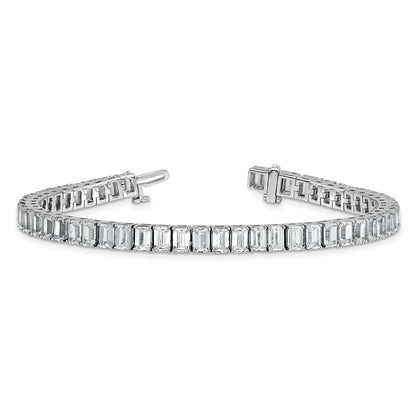 14K White Gold Ctw Vs/Si+ G+ Lab Grown Emerald Diamond Tennis Bracelet