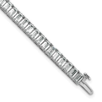 14K White Gold Ctw Vs/Si+ G+ Lab Grown Emerald Diamond Tennis Bracelet