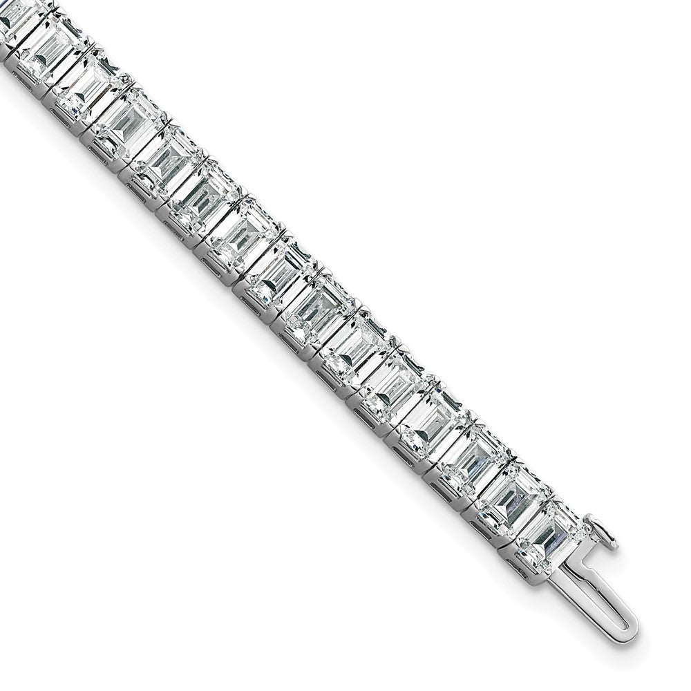 14K White Gold Ctw Vs/Si+ G+ Lab Grown Emerald Diamond Tennis Bracelet