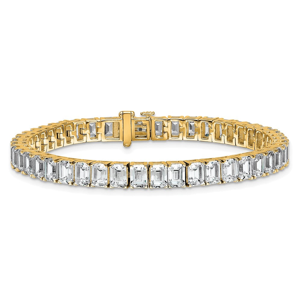 14K Yellow Gold Ctw Vs/Si+ G+ Lab Grown Emerald Diamond Tennis Bracelet