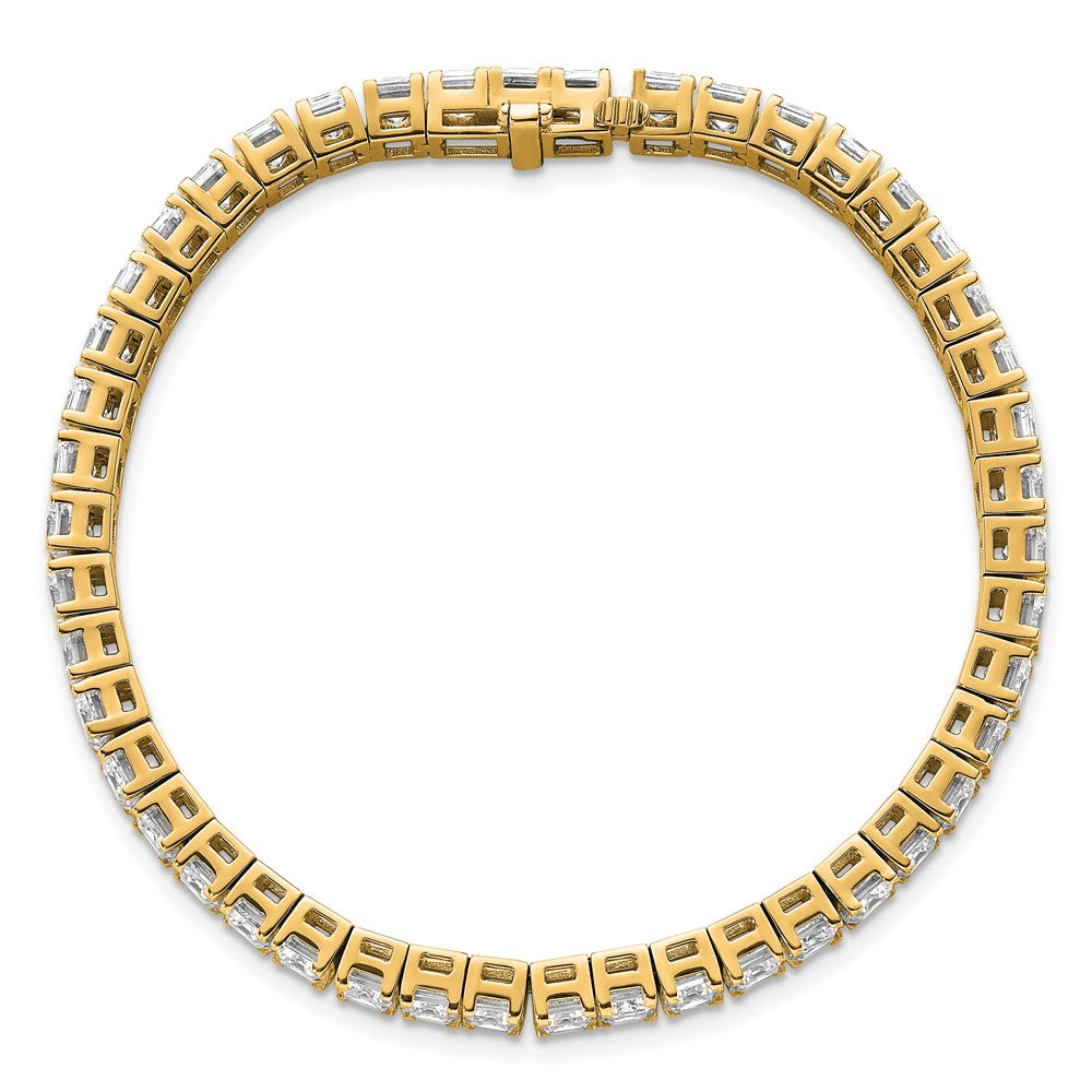 14K Yellow Gold Ctw Vs/Si+ G+ Lab Grown Emerald Diamond Tennis Bracelet