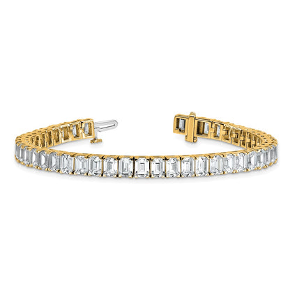 14K Yellow Gold Ctw Vs/Si+ G+ Lab Grown Emerald Diamond Tennis Bracelet