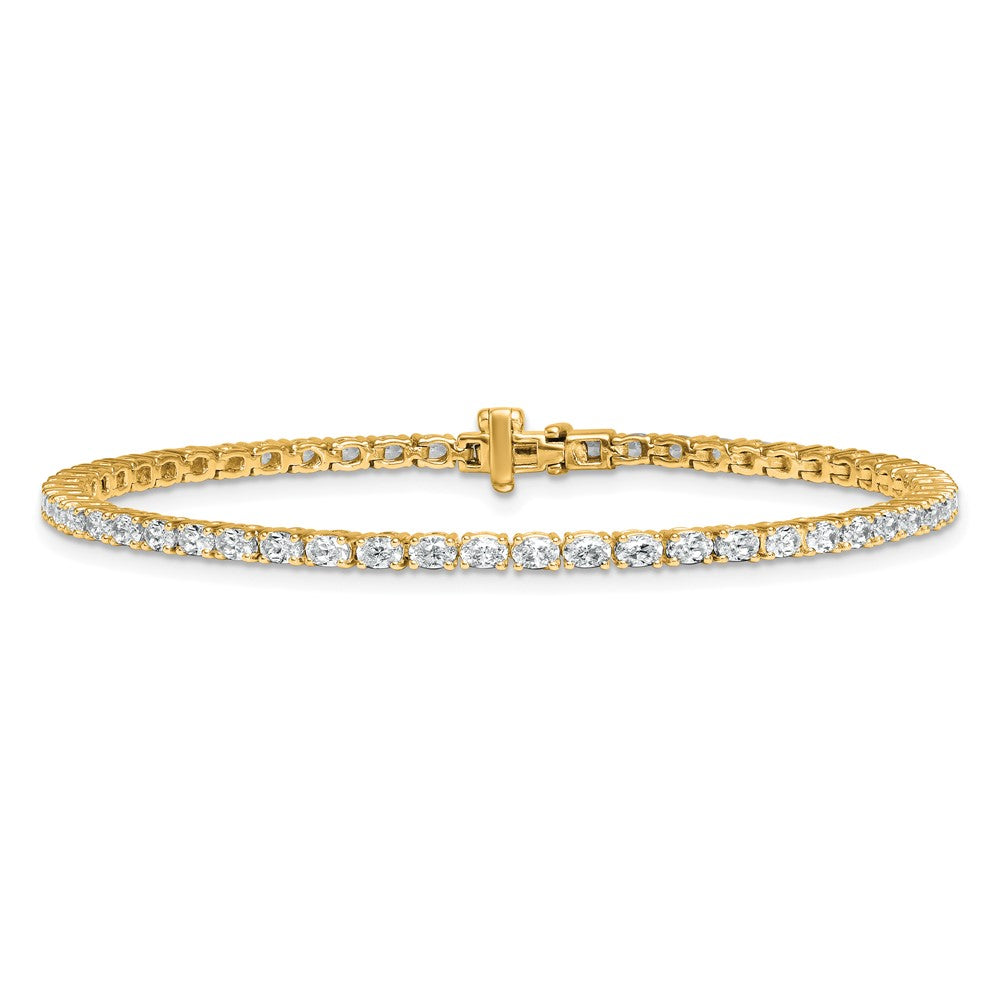 14K Yellow Gold Certified Vs Def Lab Grown Oval Diamond Tennis Bracelet