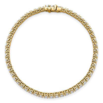 14K Yellow Gold Certified Vs/Si Fgh Lab Grown Oval Diamond Tennis Bracelet