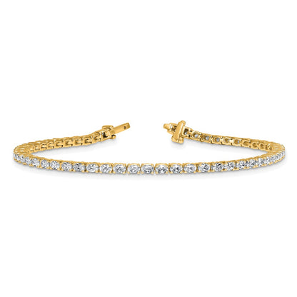 14K Yellow Gold Certified Vs Def Lab Grown Oval Diamond Tennis Bracelet