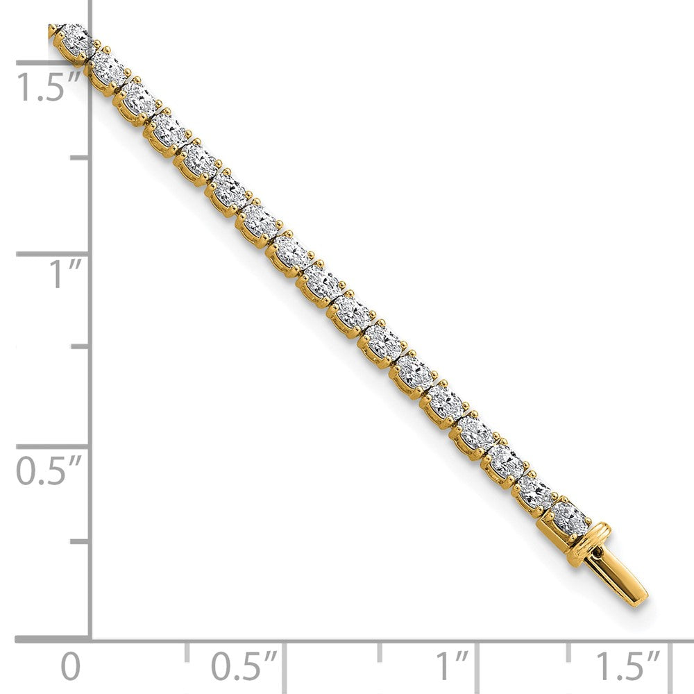 14K Yellow Gold Certified Vs/Si Fgh Lab Grown Oval Diamond Tennis Bracelet