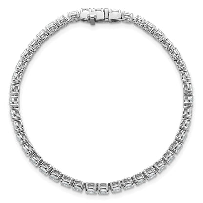 14K White Gold 5 Carat Lab Grown Diamond Vs+ F+ Complete Oval Tennis Bracelet