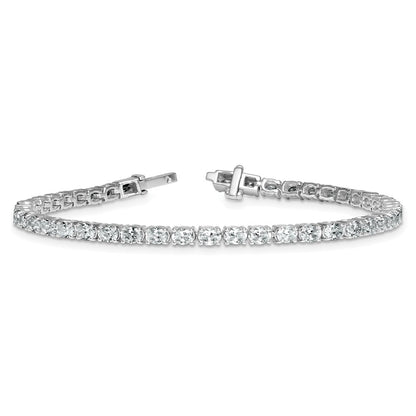 14K White Gold 5 Carat Lab Grown Diamond Vs+ F+ Complete Oval Tennis Bracelet
