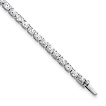 14K White Gold 5 Carat Lab Grown Diamond Vs+ F+ Complete Oval Tennis Bracelet