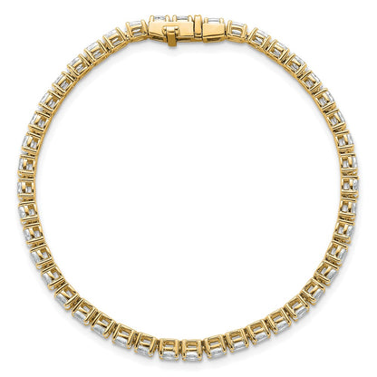 14K Yellow Gold 5 Carat Lab Grown Diamond Vs/Si+ G+ Complete Oval Tennis Bracelet