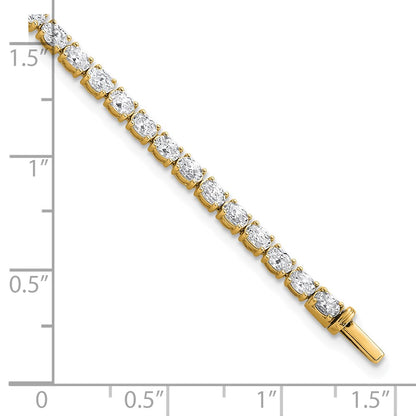 14K Yellow Gold 5 Carat Lab Grown Diamond Vs/Si+ G+ Complete Oval Tennis Bracelet