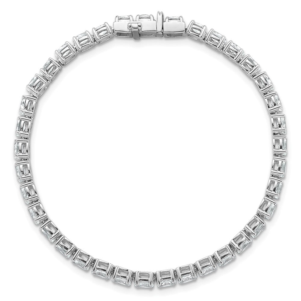 14K White Gold 7 Carat Lab Grown Diamond Vs/Si+ G+ Complete Oval Tennis Bracelet