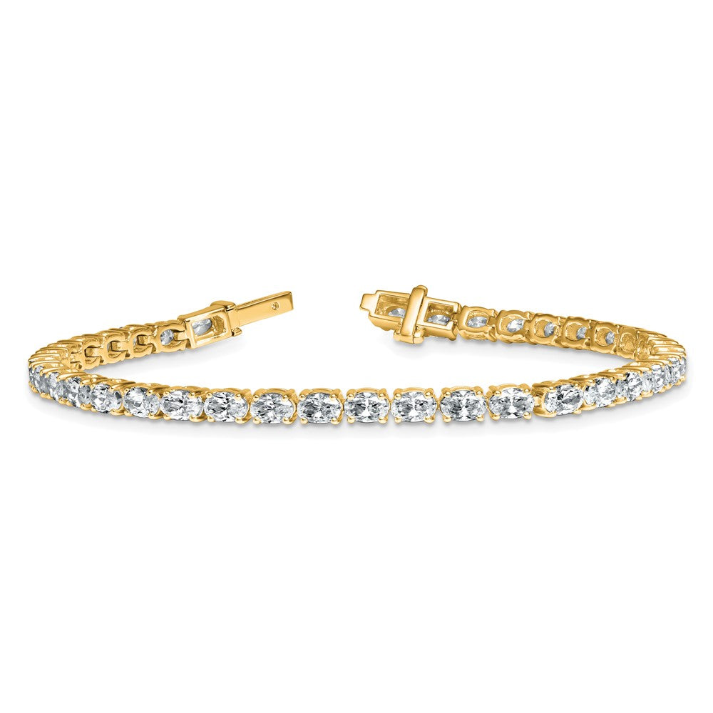 14K Yellow Gold Certified Vs/Si Fgh Lab Grown Oval Diamond Tennis Bracelet