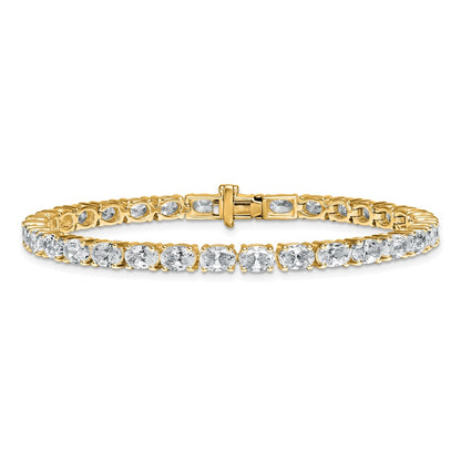 14K Yellow Gold Certified Vs Def Lab Grown Oval Diamond Tennis Bracelet