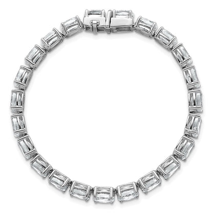 14K White Gold Vs/Si+ G+ Lab Grown Oval Diamond Tennis Bracelet