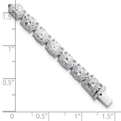 14K White Gold Vs/Si+ G+ Lab Grown Oval Diamond Tennis Bracelet