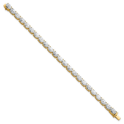 14K Yellow Gold Vs/Si+ G+ Lab Grown Oval Diamond Tennis Bracelet