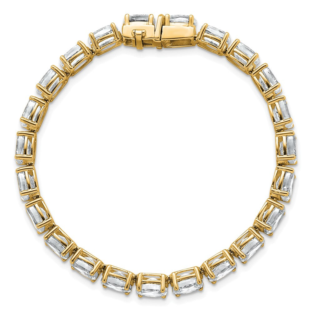 14K Yellow Gold Vs/Si+ G+ Lab Grown Oval Diamond Tennis Bracelet