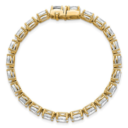 14K Yellow Gold Vs/Si+ G+ Lab Grown Oval Diamond Tennis Bracelet