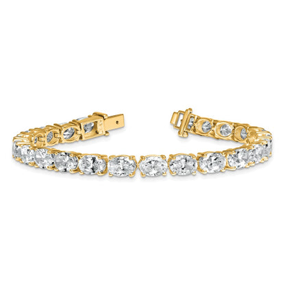 14K Yellow Gold Certified Vs/Si Fgh Lab Grown Oval Diamond Tennis Bracelet