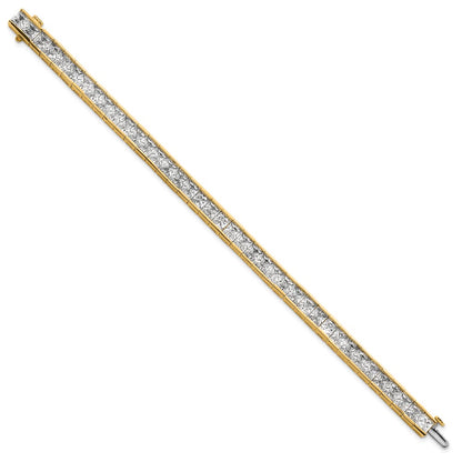 14K Yellow Gold Certified Lab Grown Diamond Vs Def Princess Tennis Bracelet