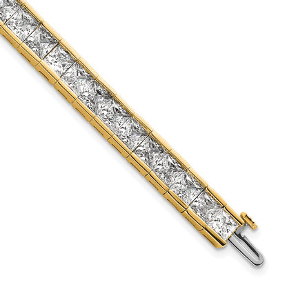 14K Yellow Gold Certified Lab Grown Diamond Vs Def Princess Tennis Bracelet