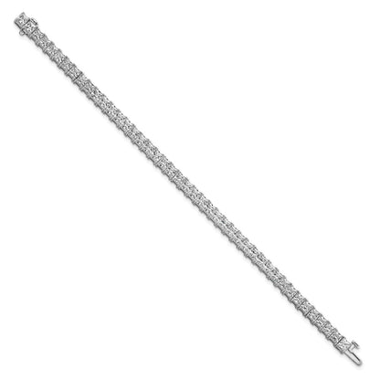 14K White Gold Vs/Si+ G+ Lab Grown Princess Diamond Tennis Bracelet