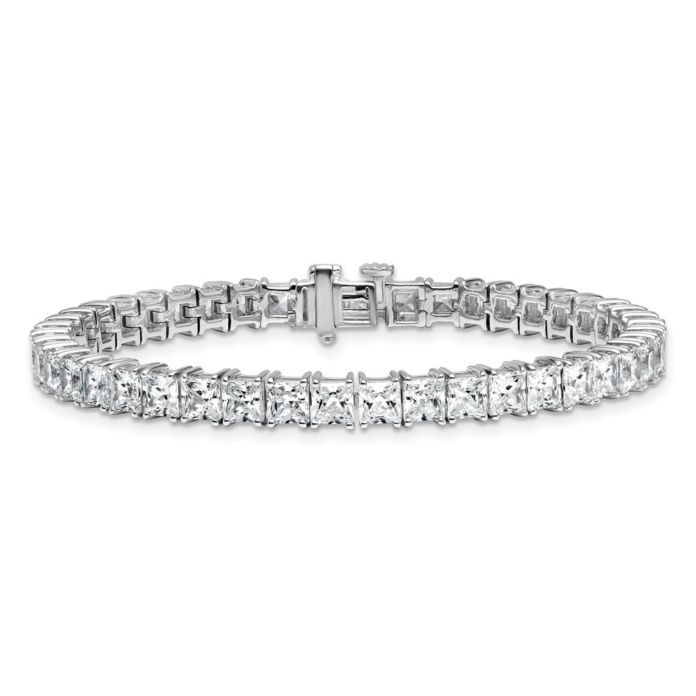 14K White Gold Vs+ F+ Lab Grown Princess Diamond Tennis Bracelet