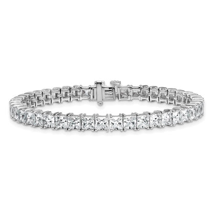 14K White Gold Vs+ F+ Lab Grown Princess Diamond Tennis Bracelet
