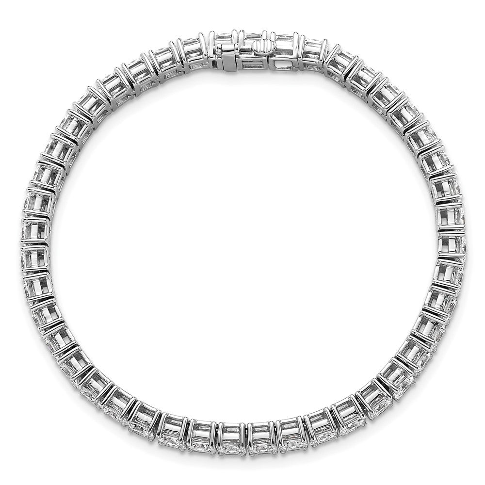 14K White Gold Vs/Si+ G+ Lab Grown Princess Diamond Tennis Bracelet