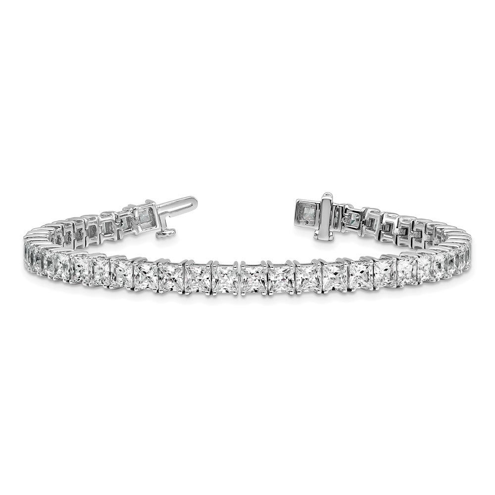 14K White Gold Vs/Si+ G+ Lab Grown Princess Diamond Tennis Bracelet
