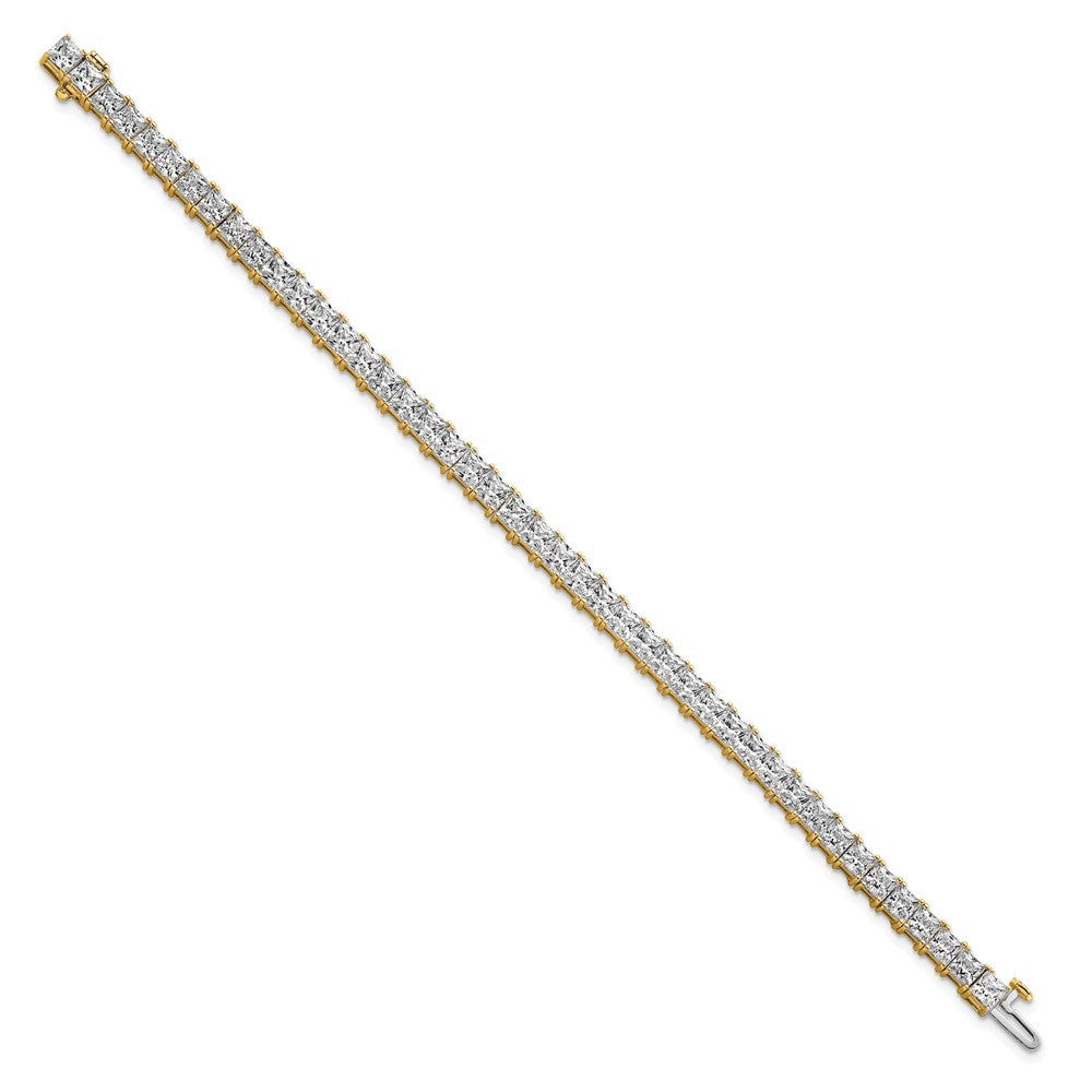 14K Yellow Gold Certified Vs/Si Fgh Lab Grown Princess Diamond Tennis Brace