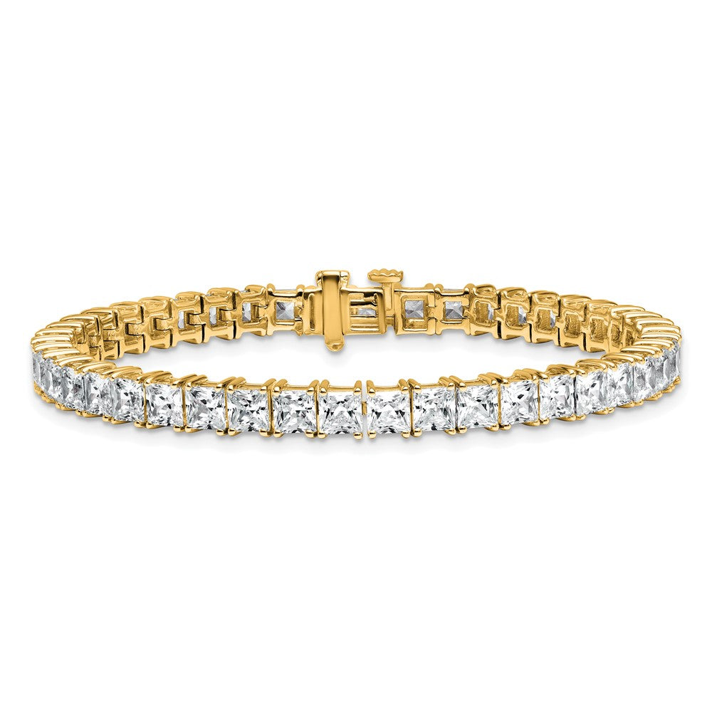14K Yellow Gold Certified Vs/Si Fgh Lab Grown Princess Diamond Tennis Brace