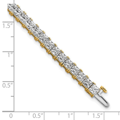 14K Yellow Gold Certified Vs/Si Fgh Lab Grown Princess Diamond Tennis Brace