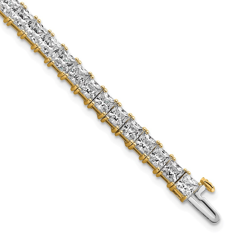 14K Yellow Gold Certified Vs/Si Fgh Lab Grown Princess Diamond Tennis Brace