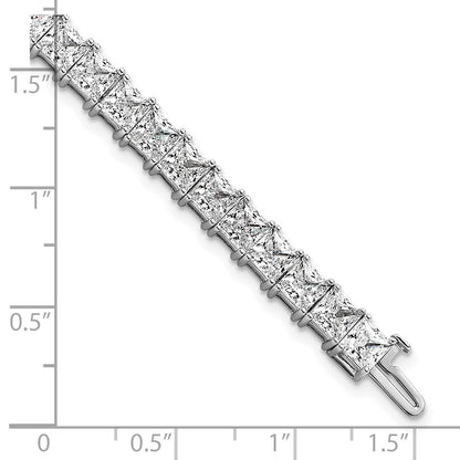 14K White Gold Certified Vs Def Lab Grown Princess Diamond Tennis Bracelet