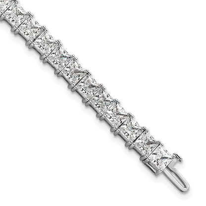 14K White Gold Certified Vs Def Lab Grown Princess Diamond Tennis Bracelet