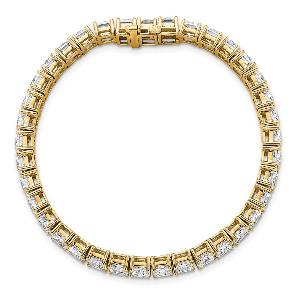 14K Yellow Gold Certified Vs Def Lab Grown Princess Diamond Tennis Bracelet