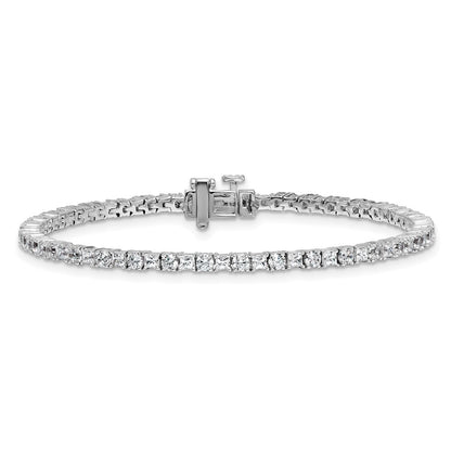 14K White Gold Wg Vs/Si Fgh Cert. Lab Grown Princess And Round Diamond Tennis Bracelet