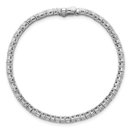 14K White Gold Wg Vs/Si Fgh Cert. Lab Grown Princess And Round Diamond Tennis Bracelet