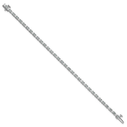 14K White Gold 5 Carat Lab Grown Diamond Vs/Si+ G+ Complete Princess And Round Tennis Bracelet