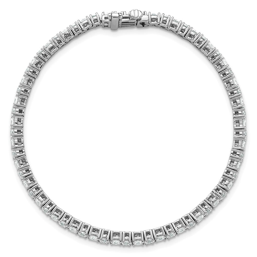 14K White Gold 5 Carat Lab Grown Diamond Vs/Si+ G+ Complete Princess And Round Tennis Bracelet