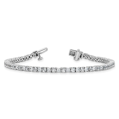 14K White Gold 5 Carat Lab Grown Diamond Vs/Si+ G+ Complete Princess And Round Tennis Bracelet