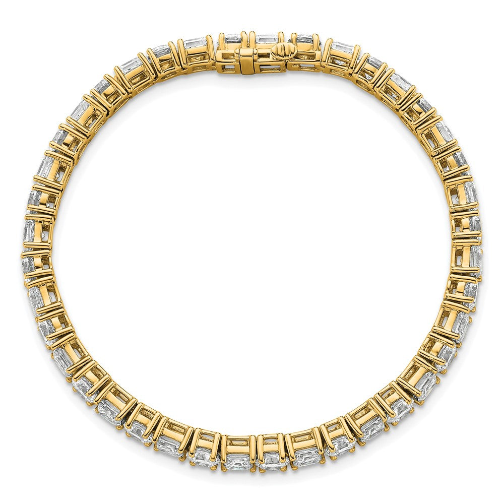 14K Yellow Gold Vs Def Cert. Lab Grown Princess And Round Diamond Tennis Bracelet